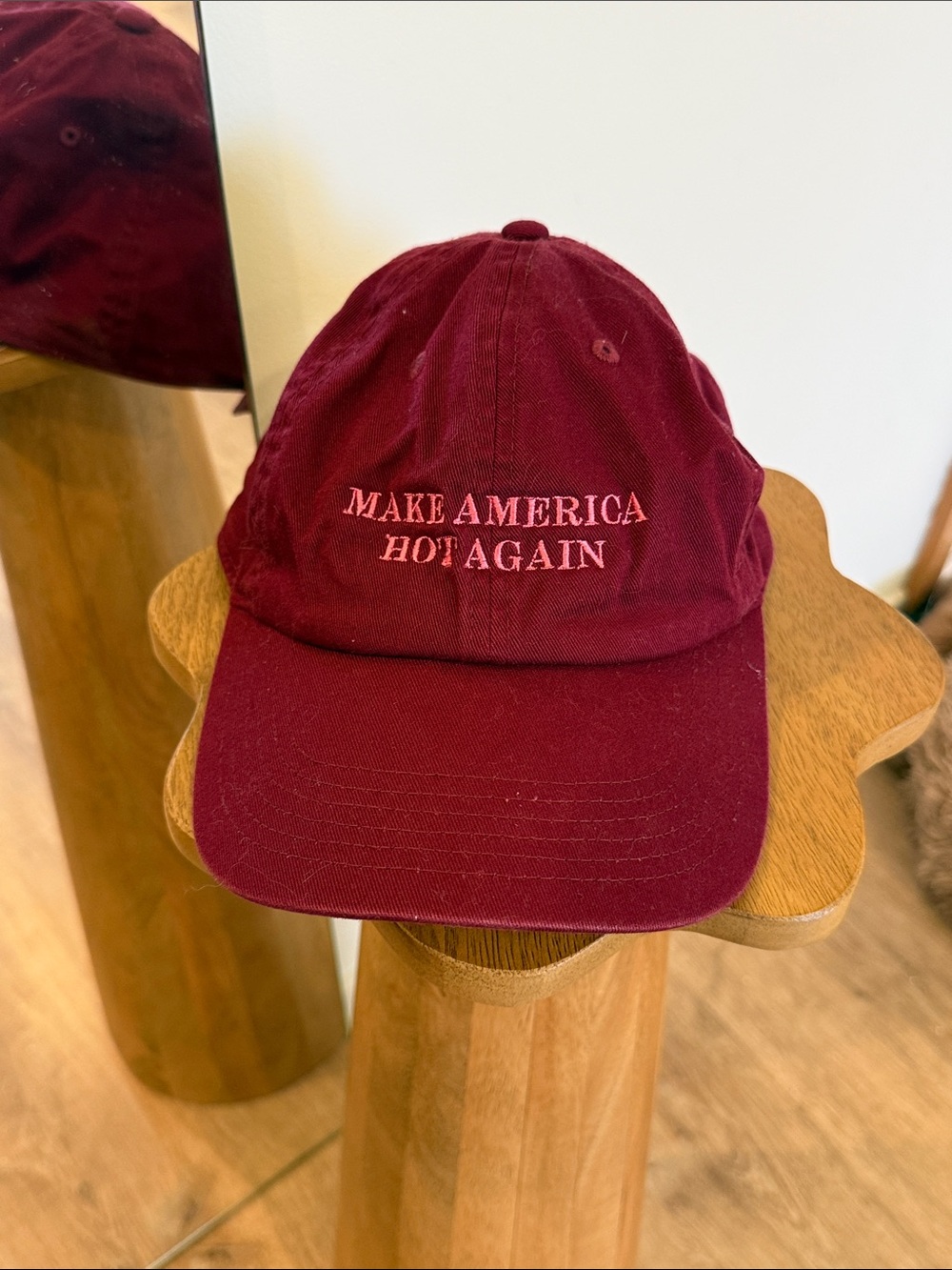 Make America Hot Again Embroidered Baseball Cap - Burgundy